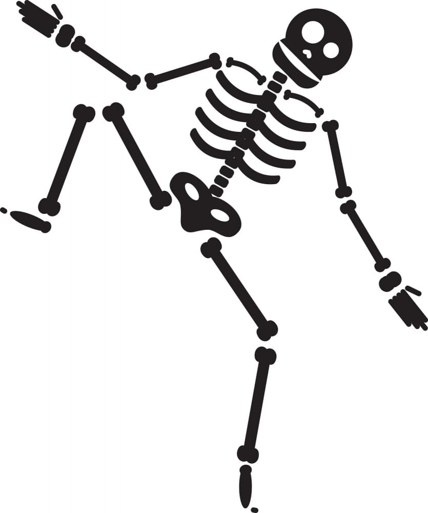 Dancing Skeleton by Marika Barsrsind — canvas wall art