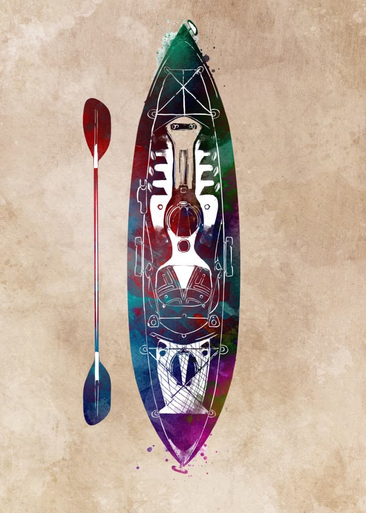 Colorful Kayak Overhead by Justyna Jaszke — canvas wall art