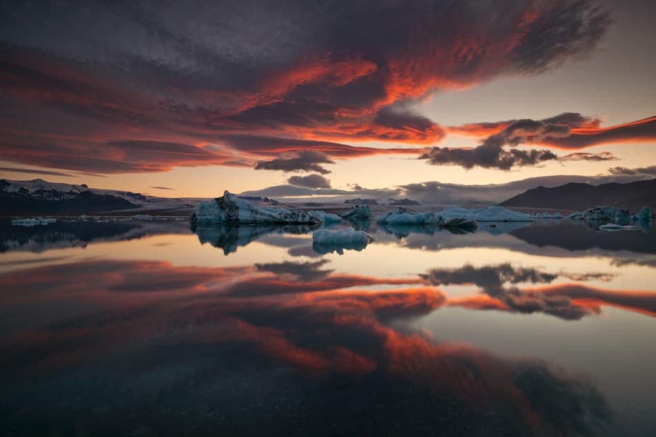 Dramatic Iceberg Sunset by Raymond Hoffmann — canvas wall art
