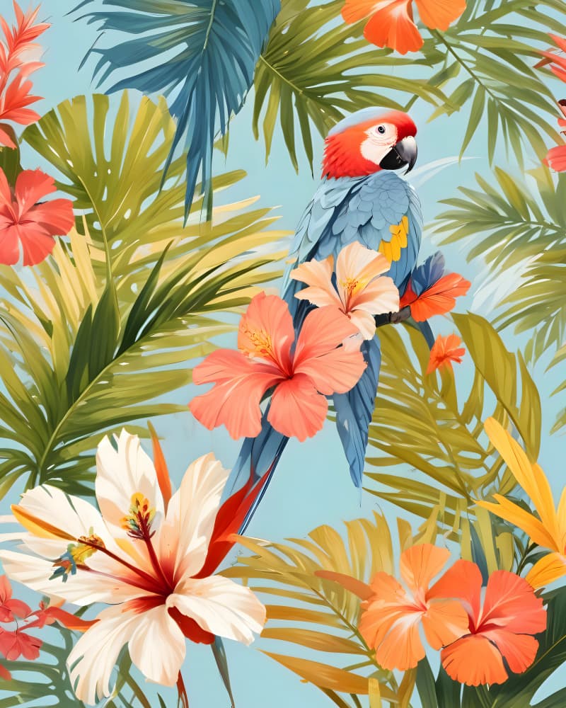 Tropical Parrot Blooms