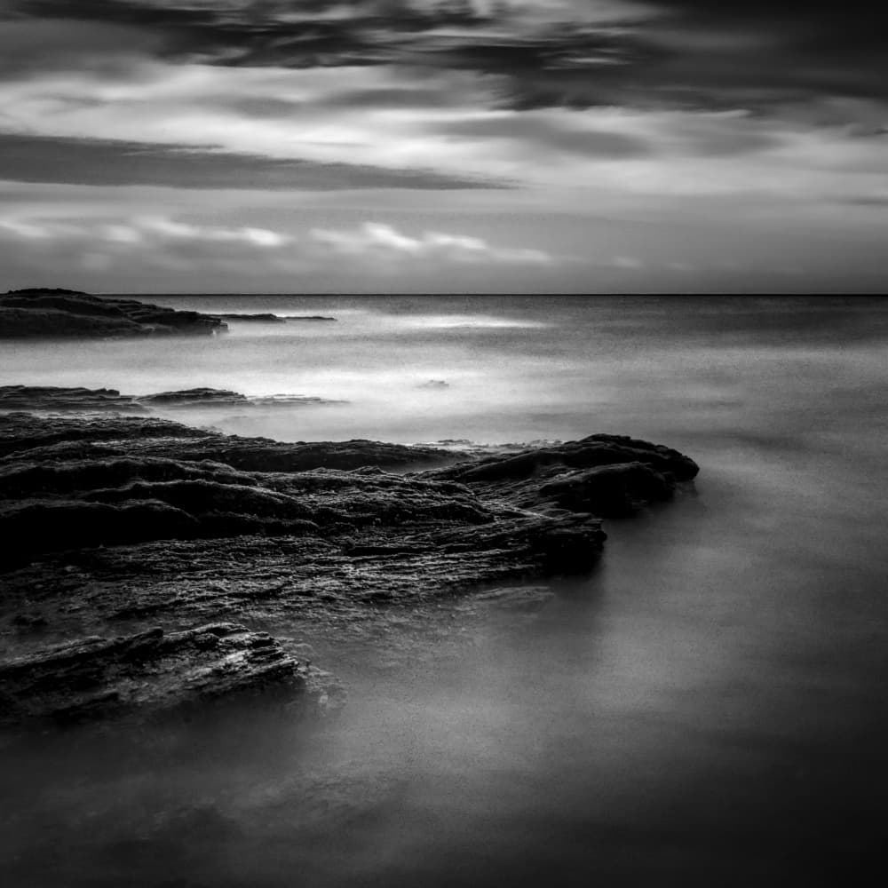 Misty Ocean Rocks by av peteghium — canvas wall art