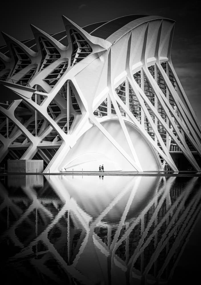 White Architectural Reflection by carmenvillar — canvas wall art