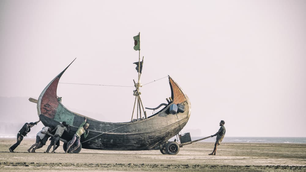 Moving The Fishing Boat by Marcel Rebro — canvas wall art