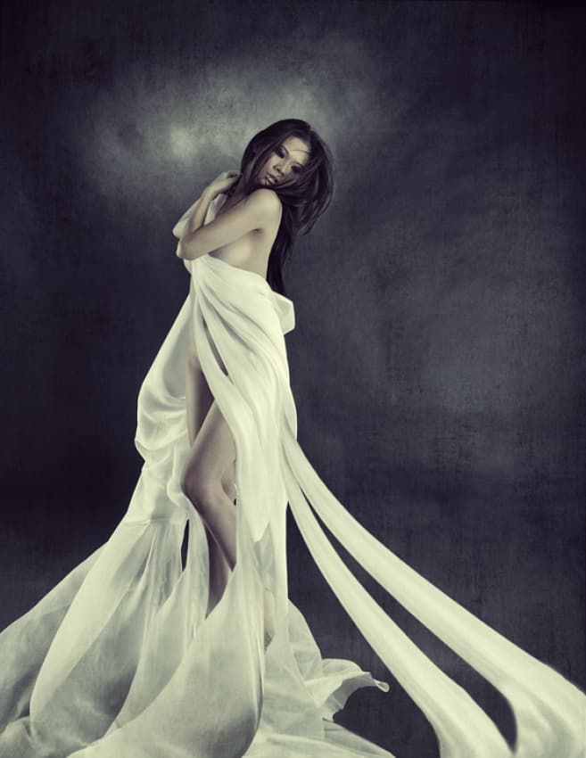 Ethereal Fabric Woman by hardibudi — canvas wall art