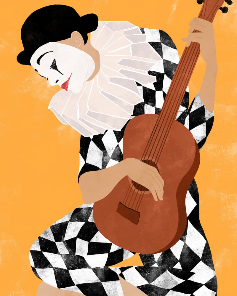 Melancholy Mime Guitarist