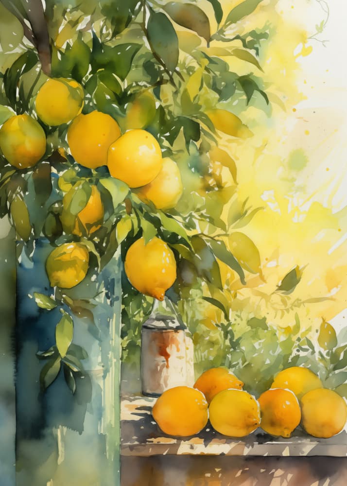 Sunny Lemon Harvest by Andreas Magnusson — canvas wall art