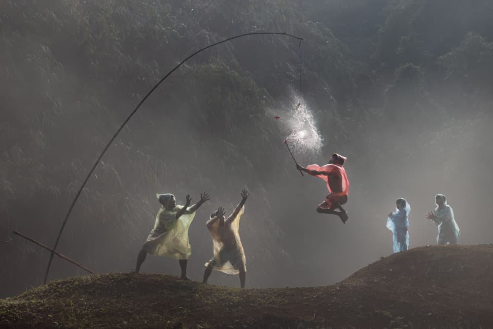 Jumping Through Morning Mist by Lisdiyanto Suhardjo — canvas wall art