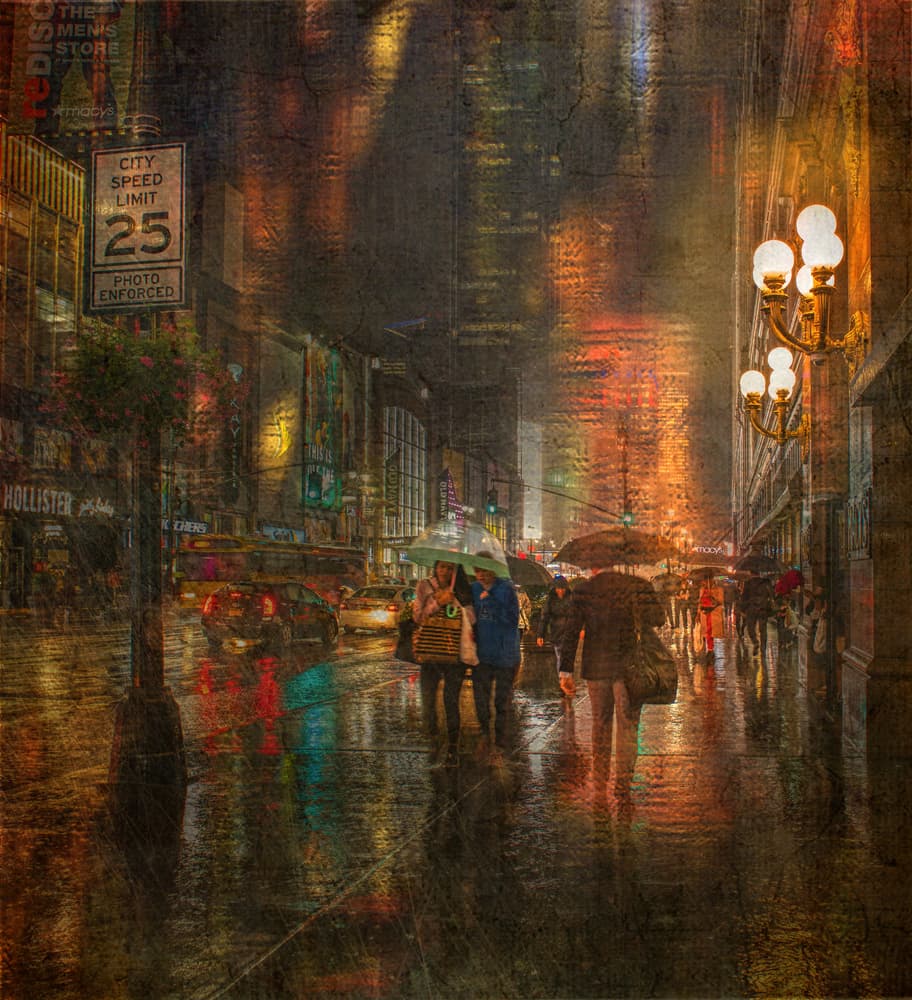 Rainy City Reflections by Anette Ohlendorf — canvas wall art