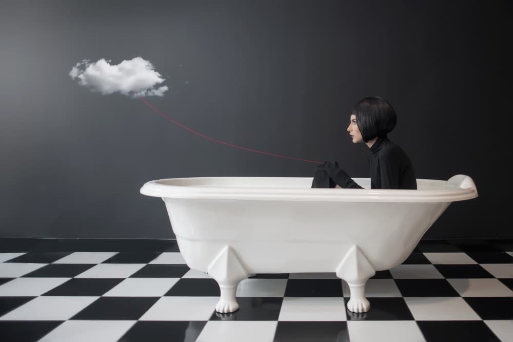 Cloud Dream Bathtub by hardibudi — canvas wall art