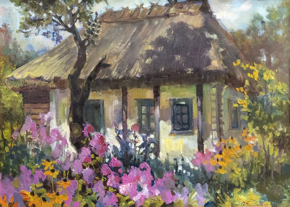 Rustic Cottage Garden by Anastasiia Grygorieva — canvas wall art