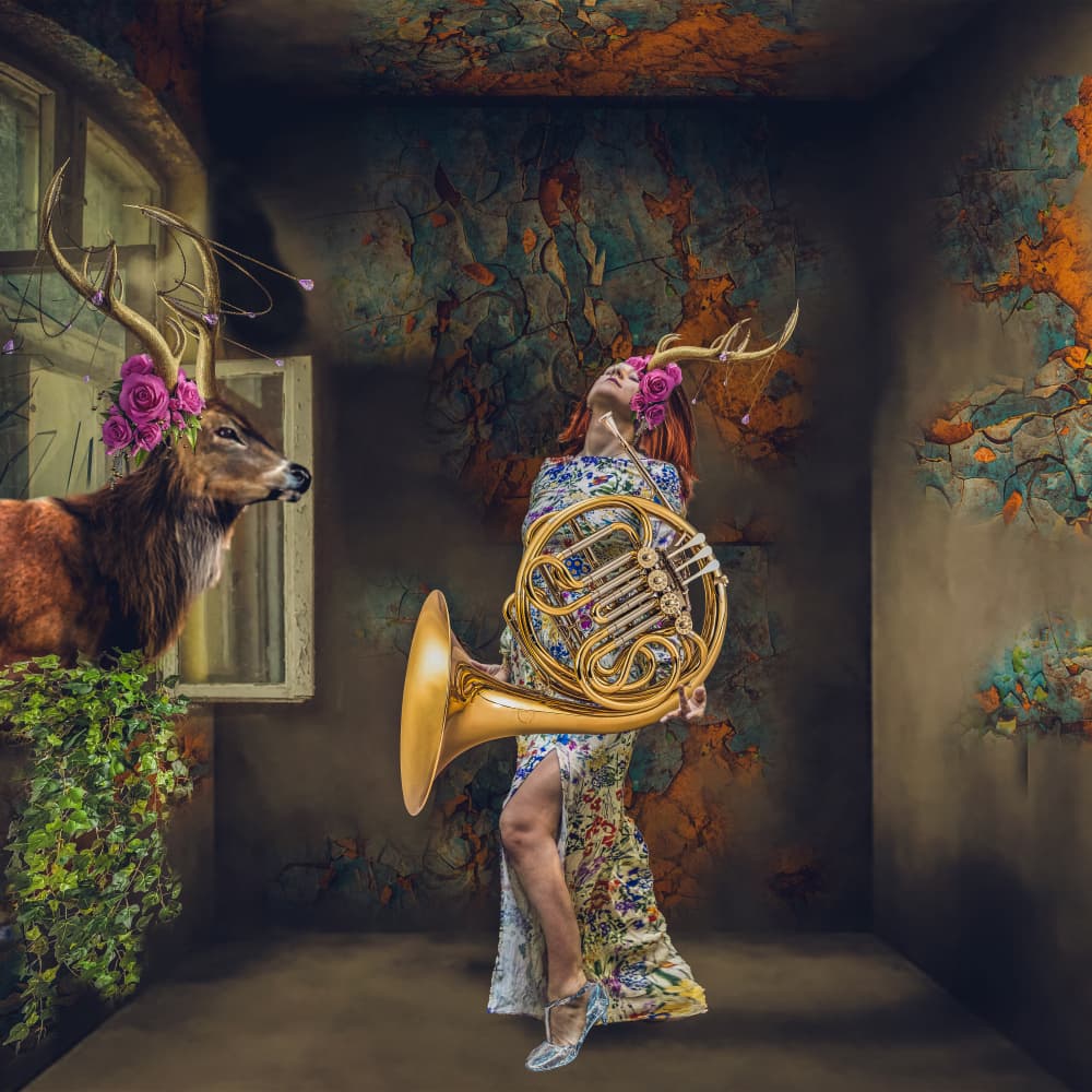 Whimsical Deer Horn Song by Ewa Całkosińska-Kajzer — canvas wall art