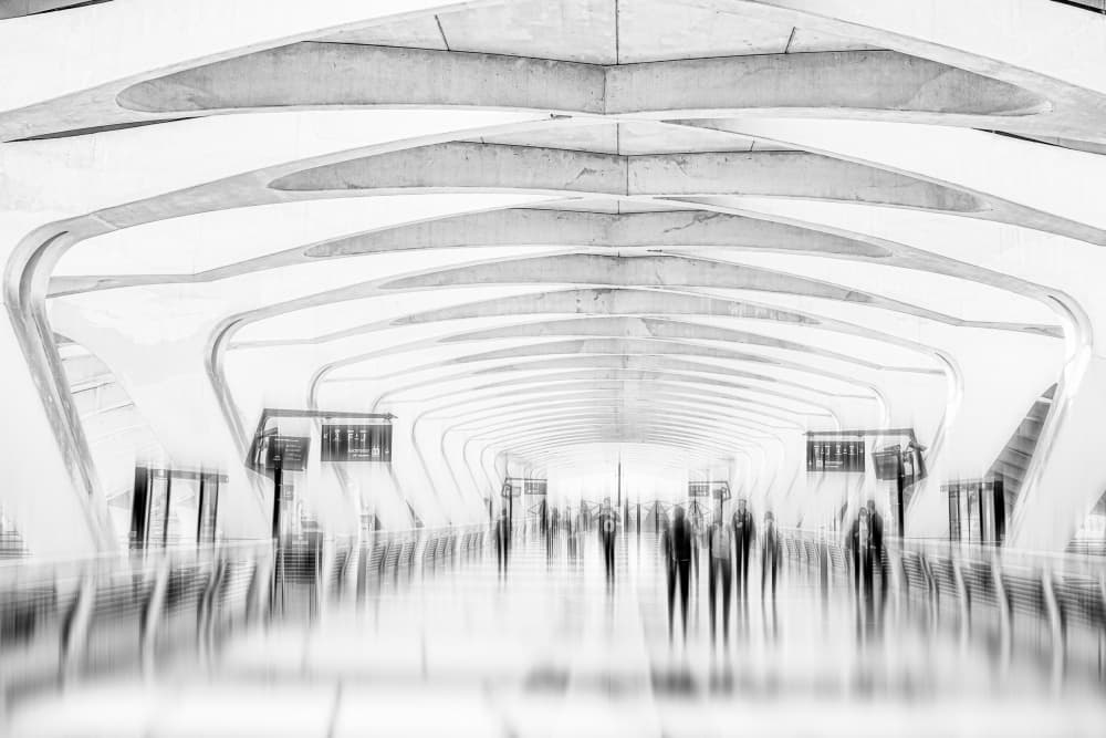 Monochrome Future Passage by Luc Vangindertael (laGrange) — canvas wall art