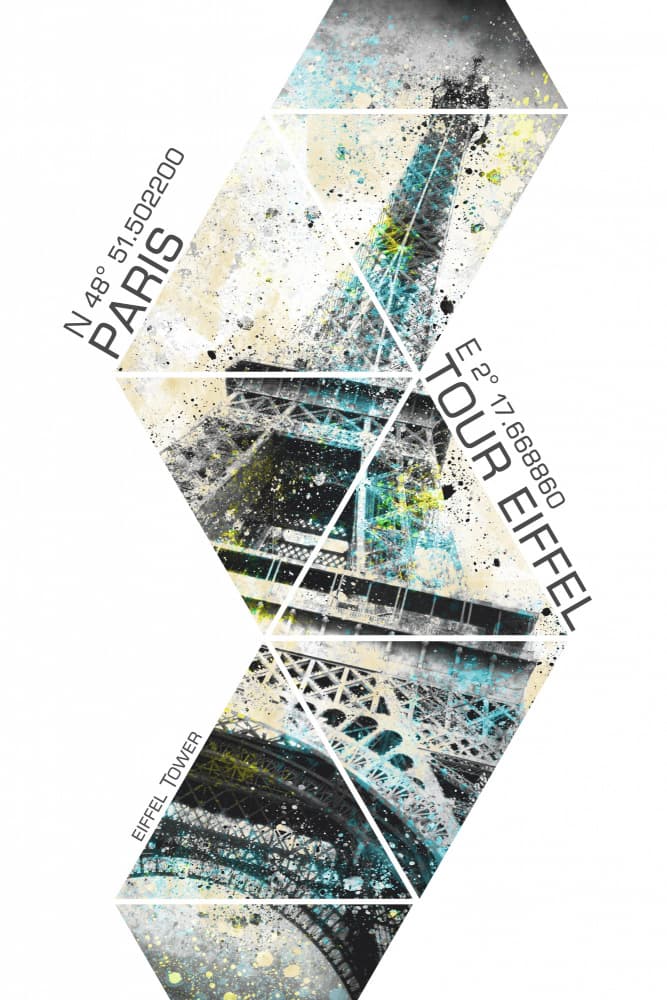 Geometric Eiffel Tower Paris by Melanie Viola — canvas wall art