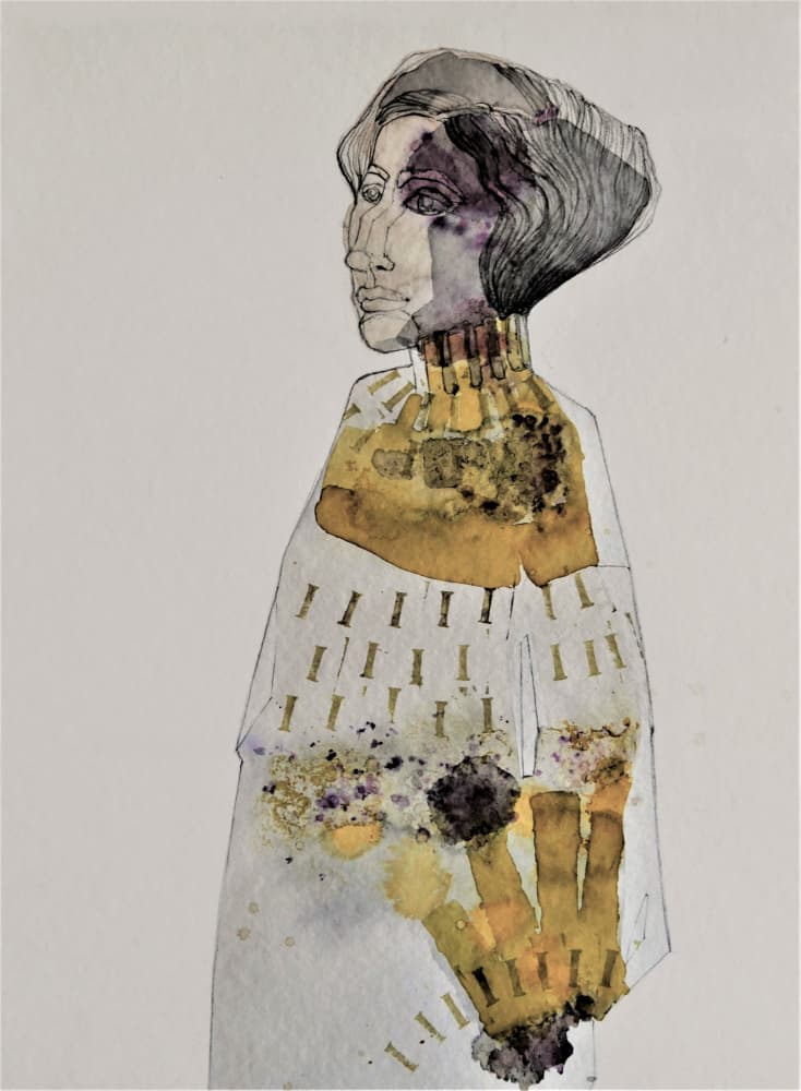 Elegant Woman Profile by Doris Schmitz — canvas wall art