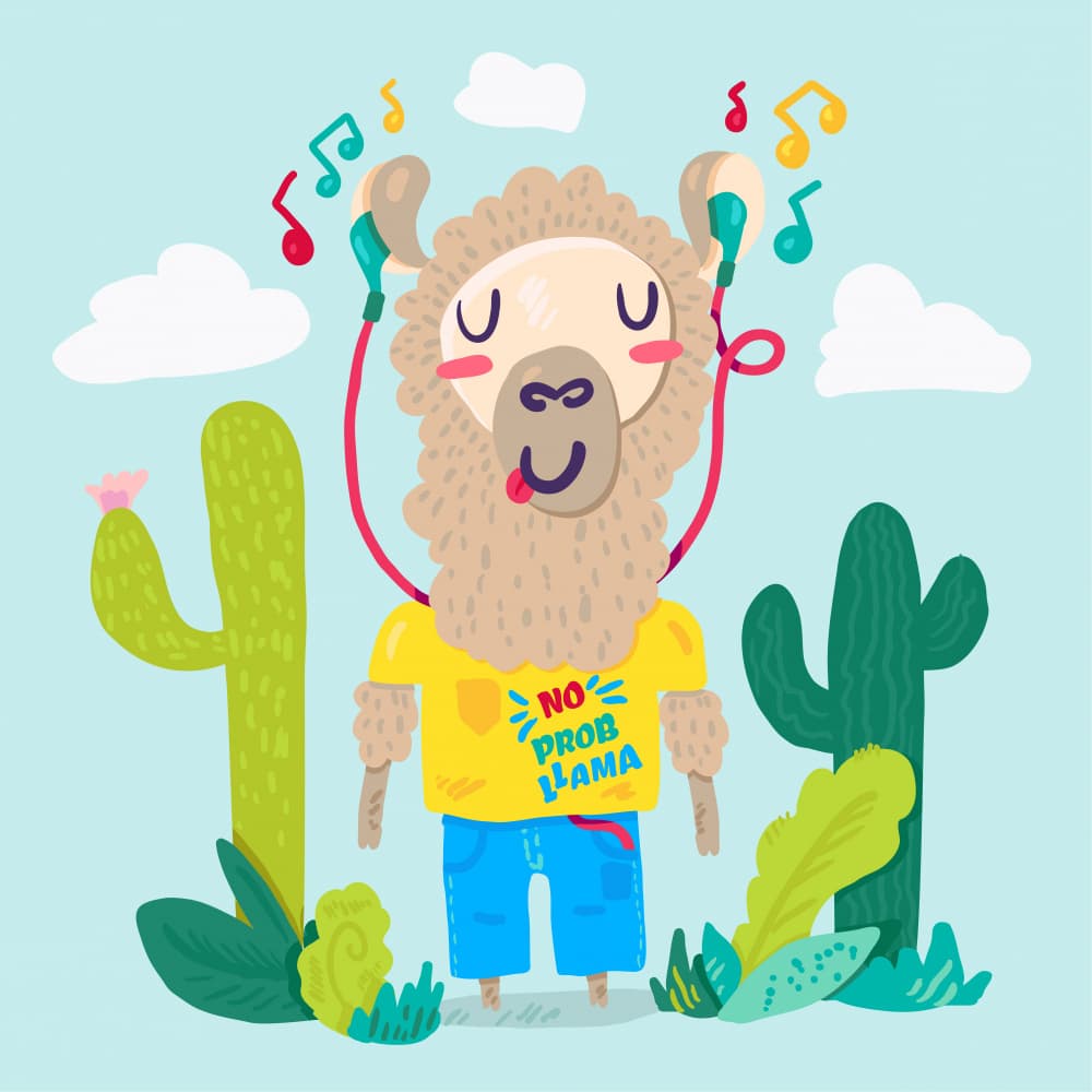 No Prob Llama by Marika Barsrsind — canvas wall art