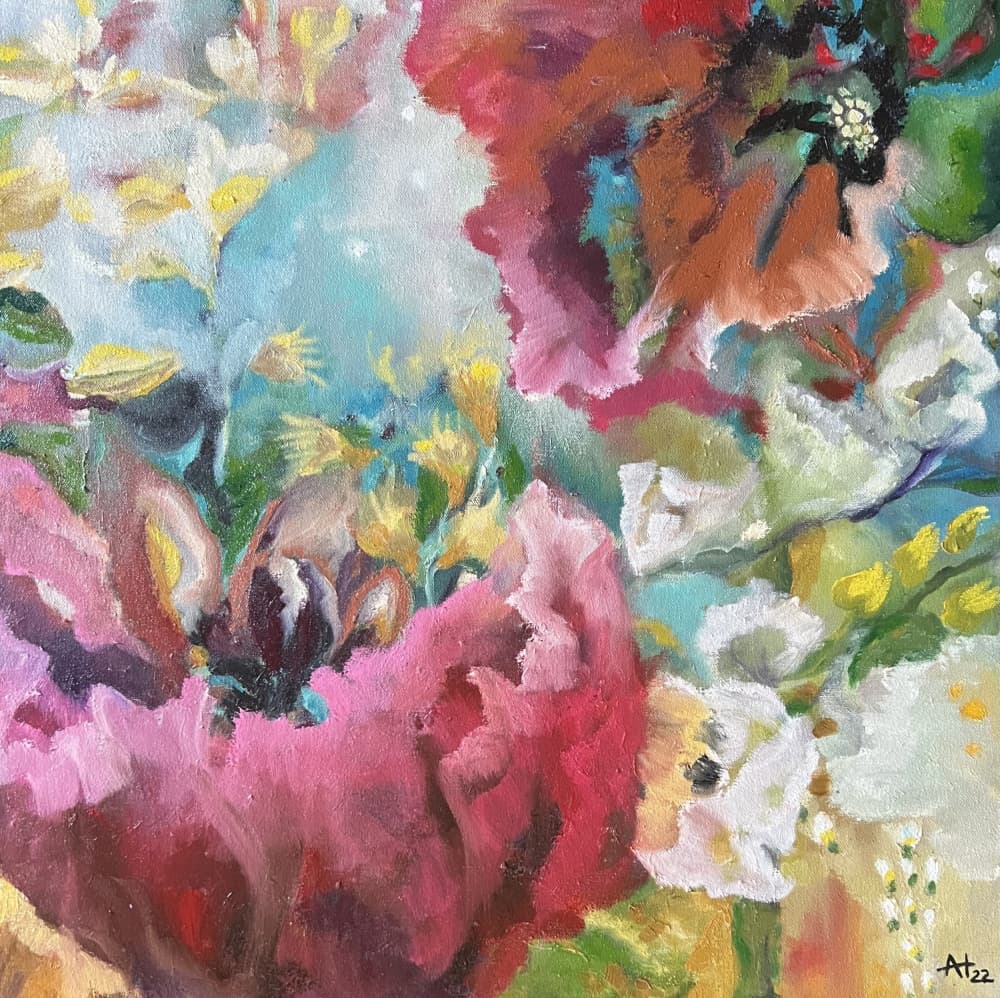 Vibrant Floral Abstract by Alexandra Higgins — canvas wall art
