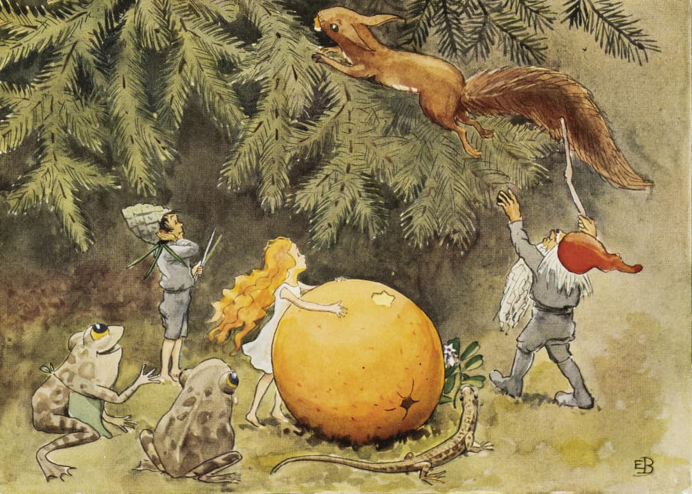Solägget (1932) Ekorren by Elsa Beskow — canvas wall art