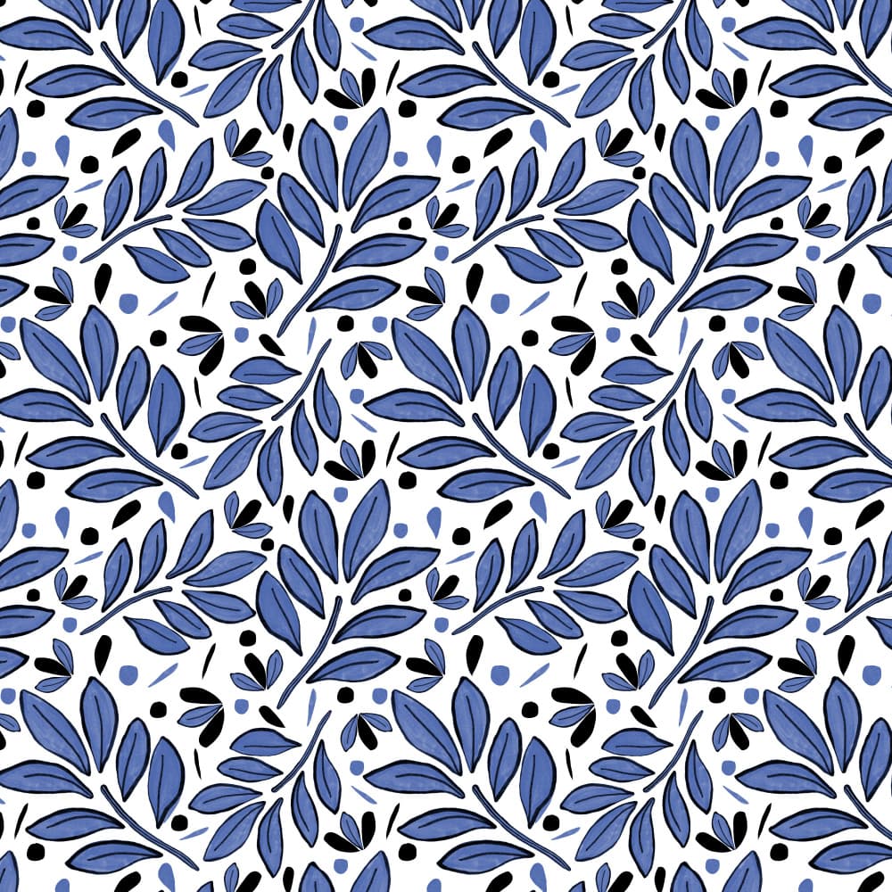 Blue Botanical Pattern by Michele Channell — canvas wall art