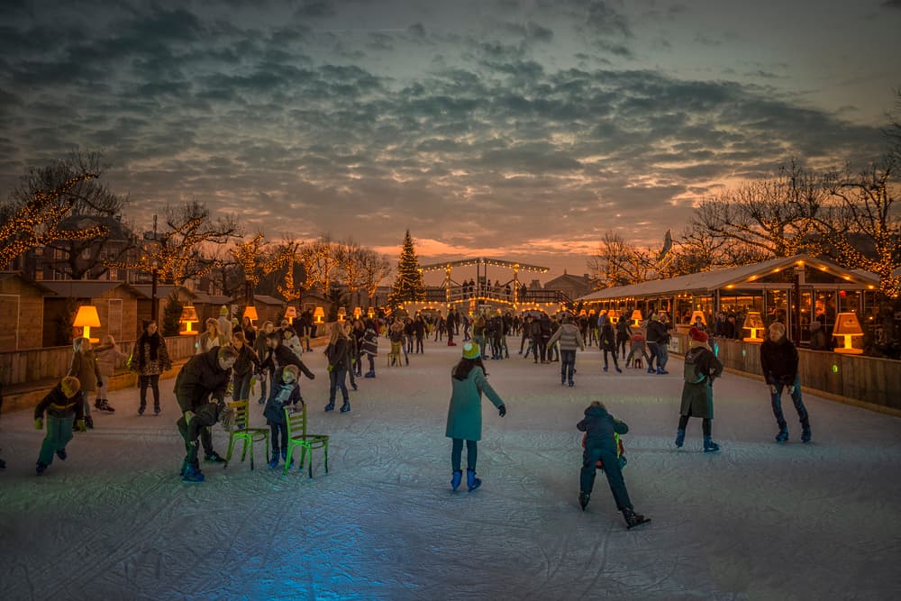 Christmas Market Skating by Gerrit de Groot — canvas wall art