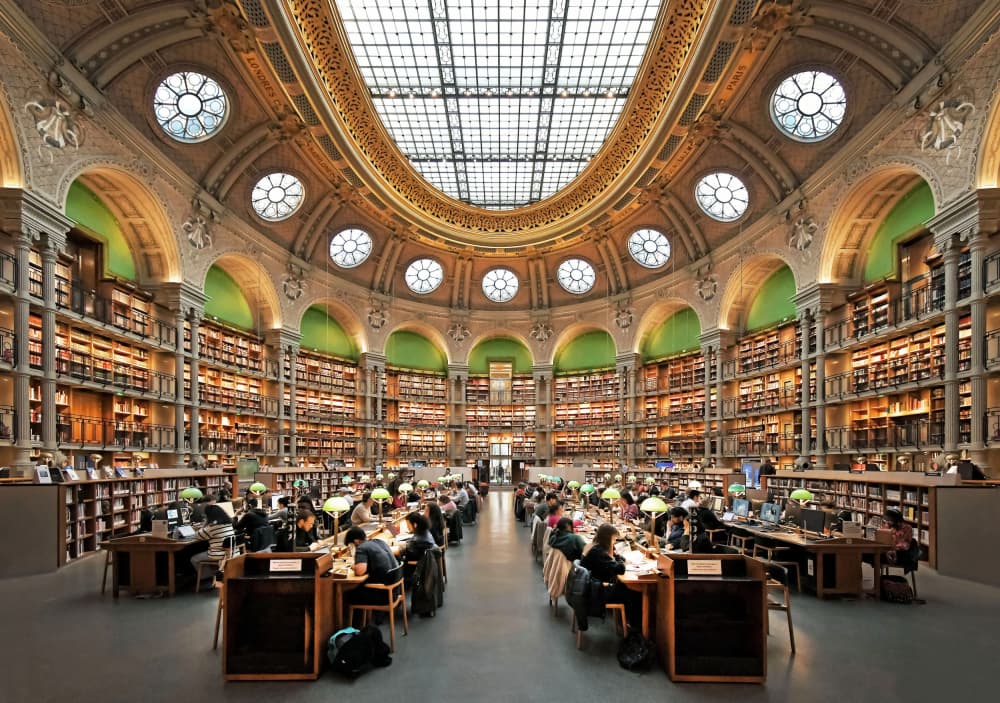 Grand Library Reading Room by Renate Reichert — canvas wall art