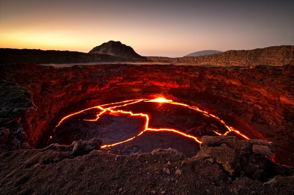 Volcano Lava Lake Glow by Raymond Hoffmann — canvas wall art