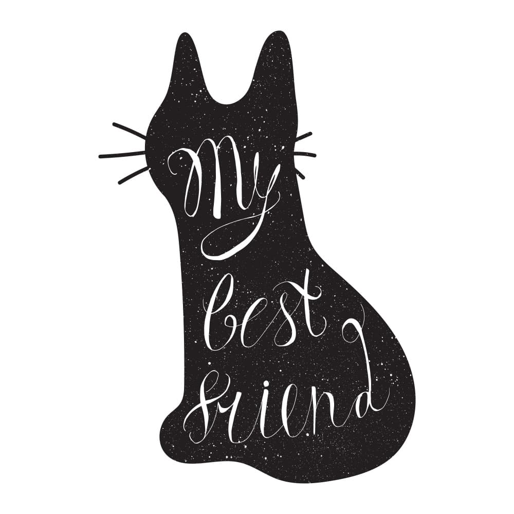 My Best Friend Black Cat by Marika Barsrsind — canvas wall art