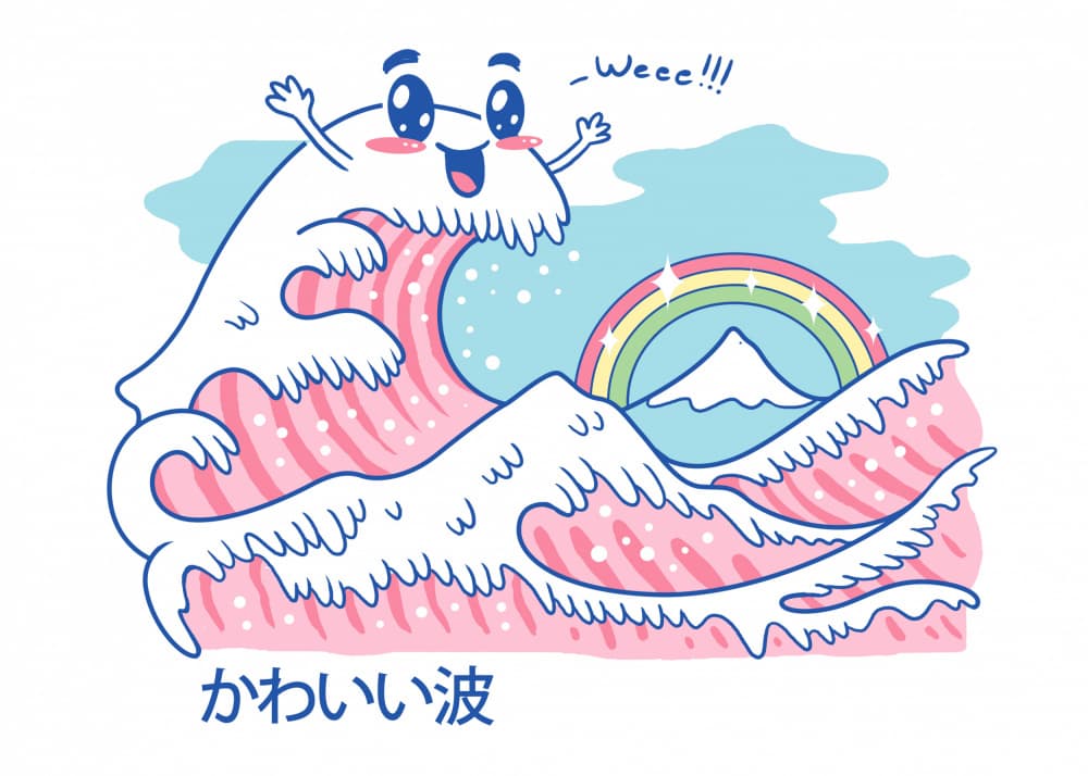 Great Kawaii Wave by Vincent Trinidad — canvas wall art