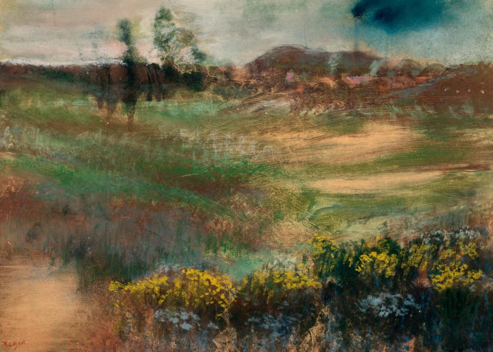 Landscape With Smokestacks by Edgar Degas — canvas wall art