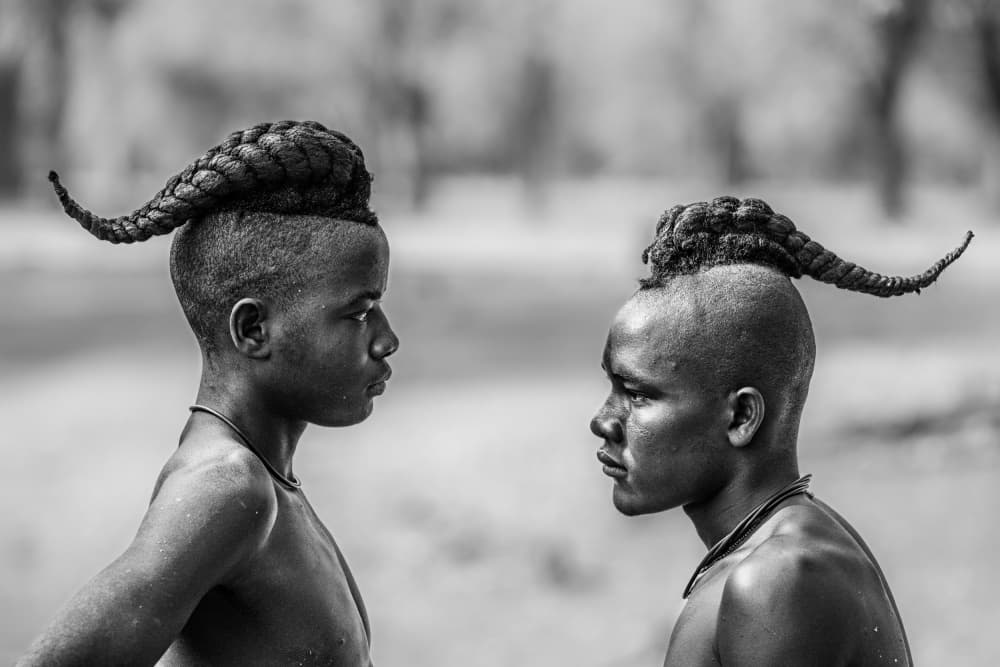 African Braided Profiles by Trevor Cole — canvas wall art