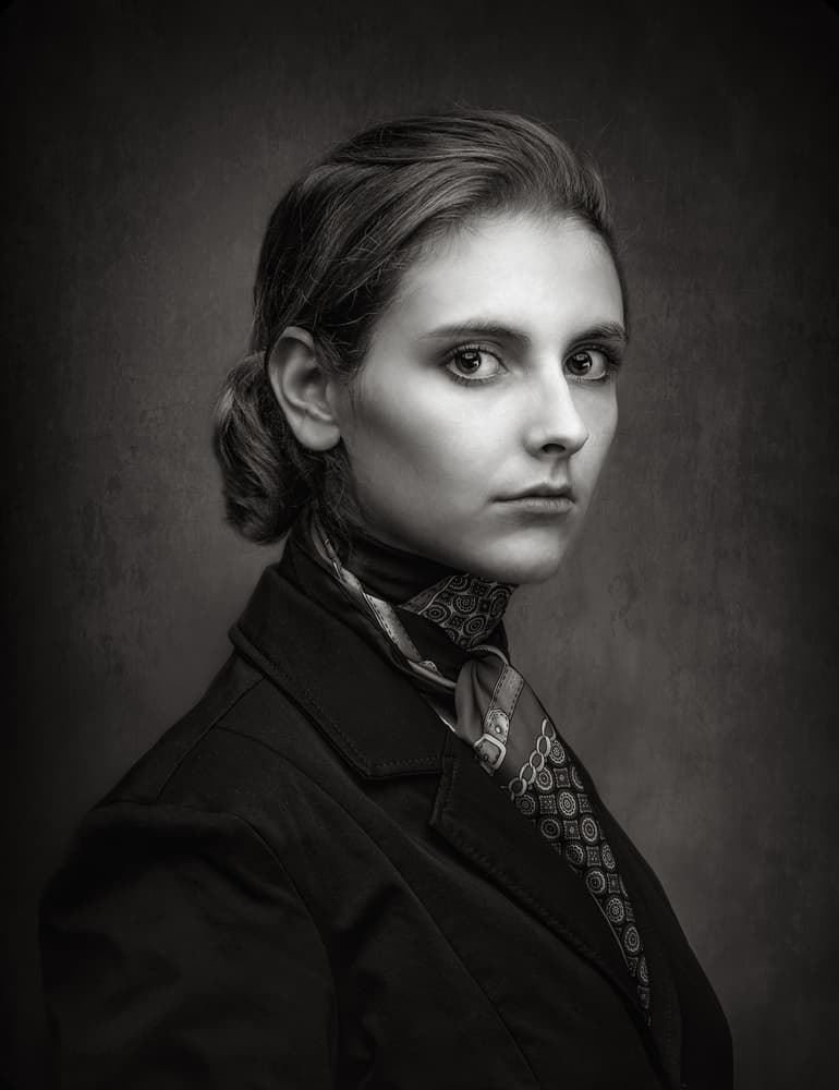 Elegant Woman Portrait by Luc Stalmans — canvas wall art