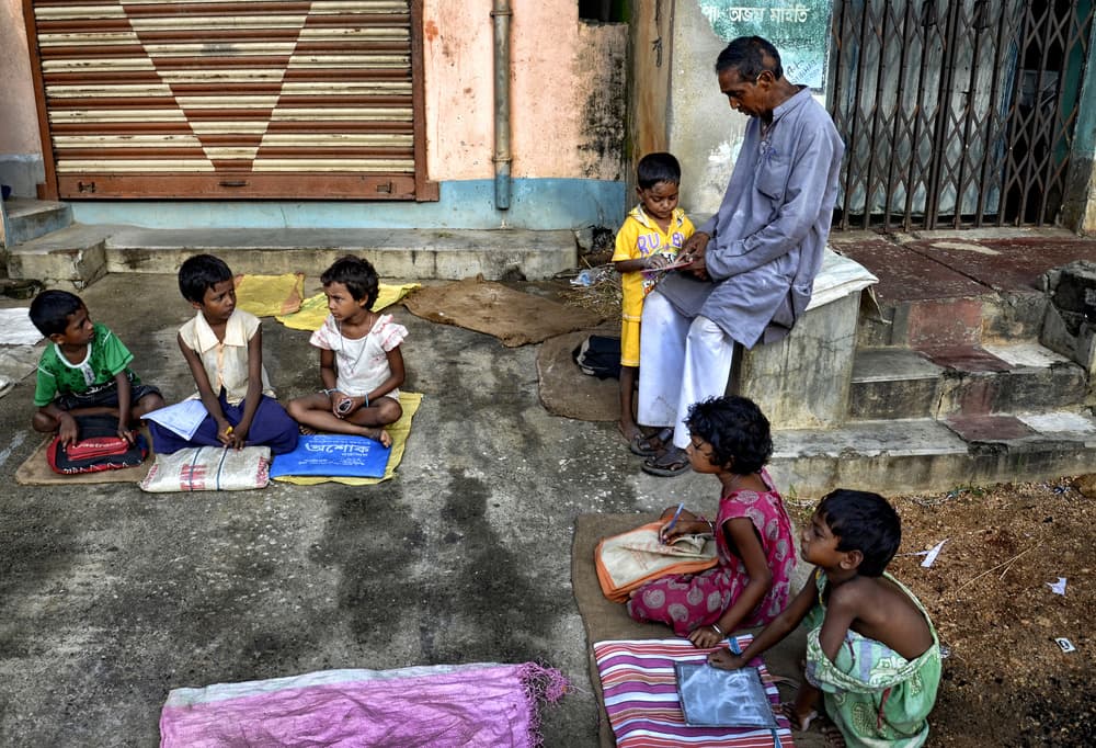 Outdoor Street Lesson by Avishek Das — canvas wall art