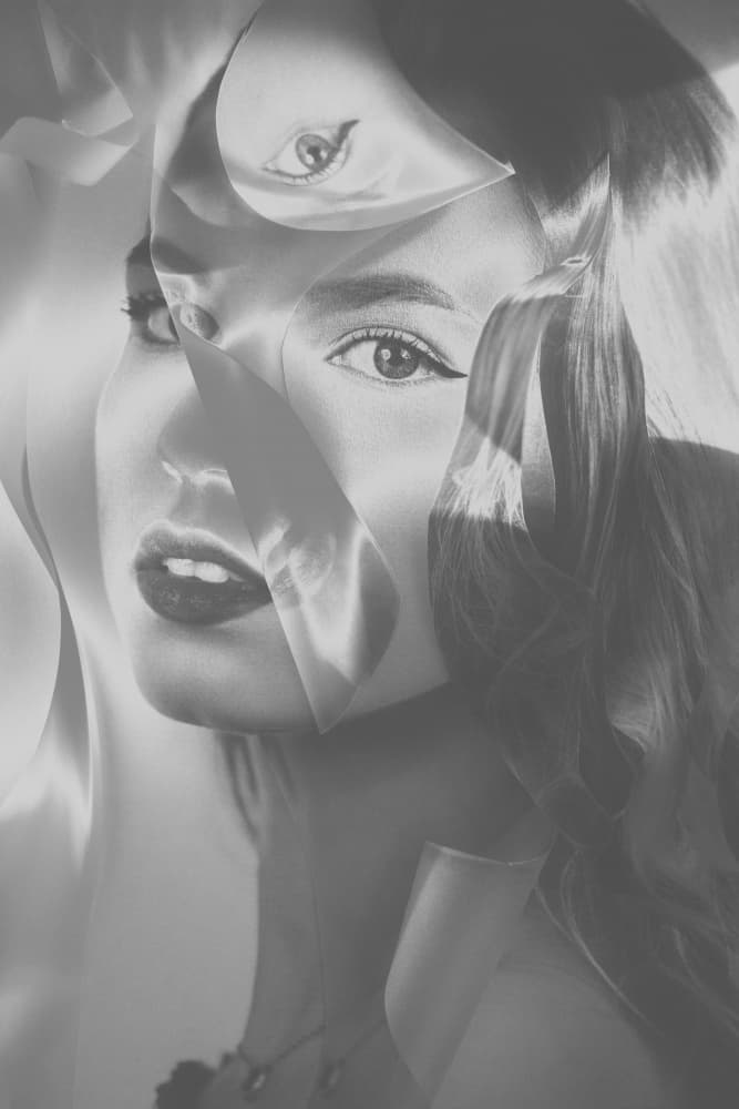 Mysterious Layered Portrait by Carmen Watkins — canvas wall art