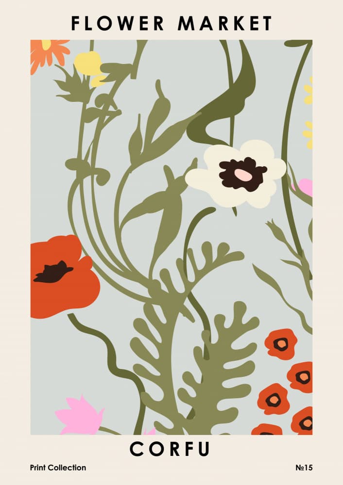 Flower Market Corfu by NKTN — canvas wall art