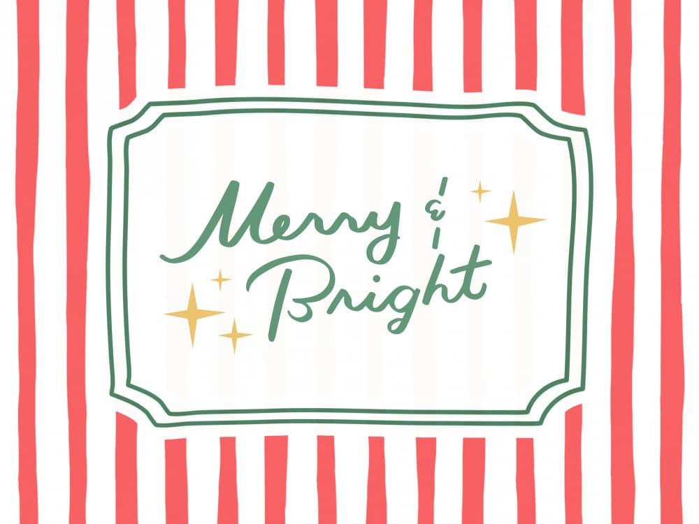 Merry Bright Holiday Stripes by Jolly and Dash — canvas wall art