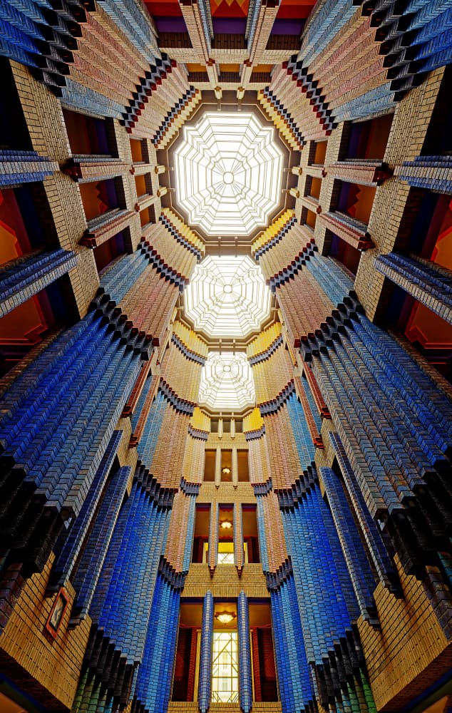 Vibrant Art Deco Atrium by Martin Fleckenstein — canvas wall art