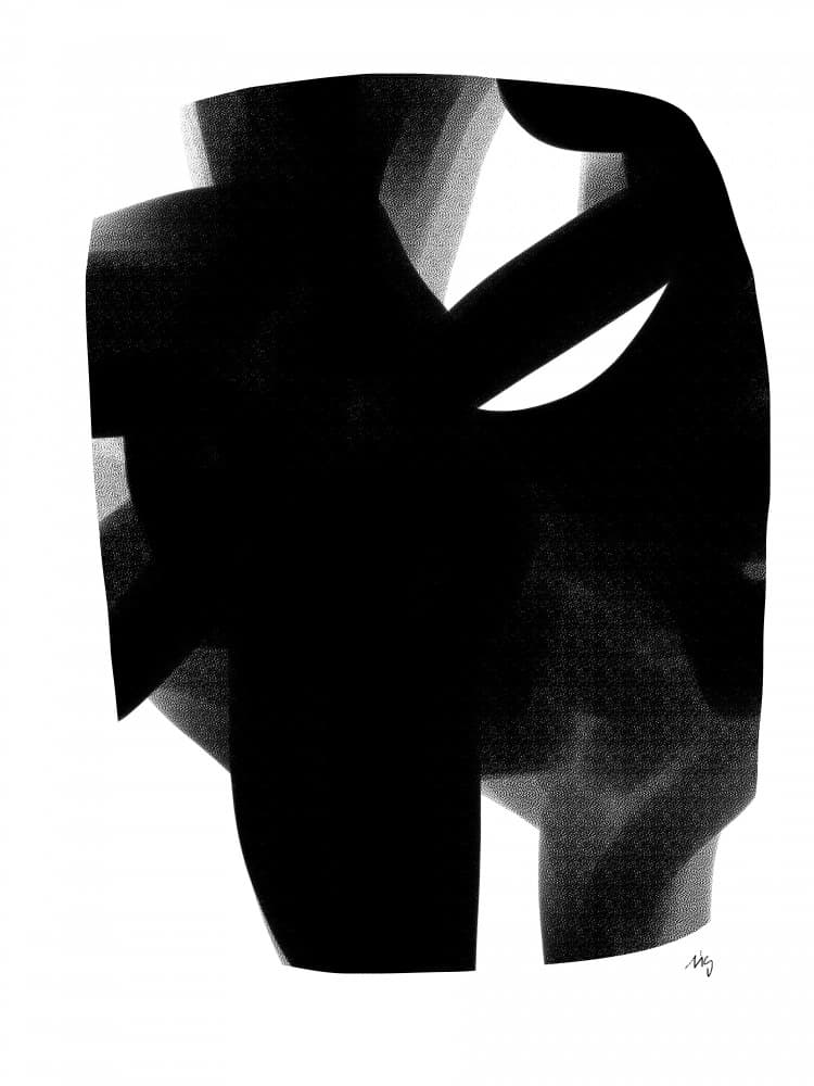 Fluid Monochrome Shapes by Simona Gocan — canvas wall art