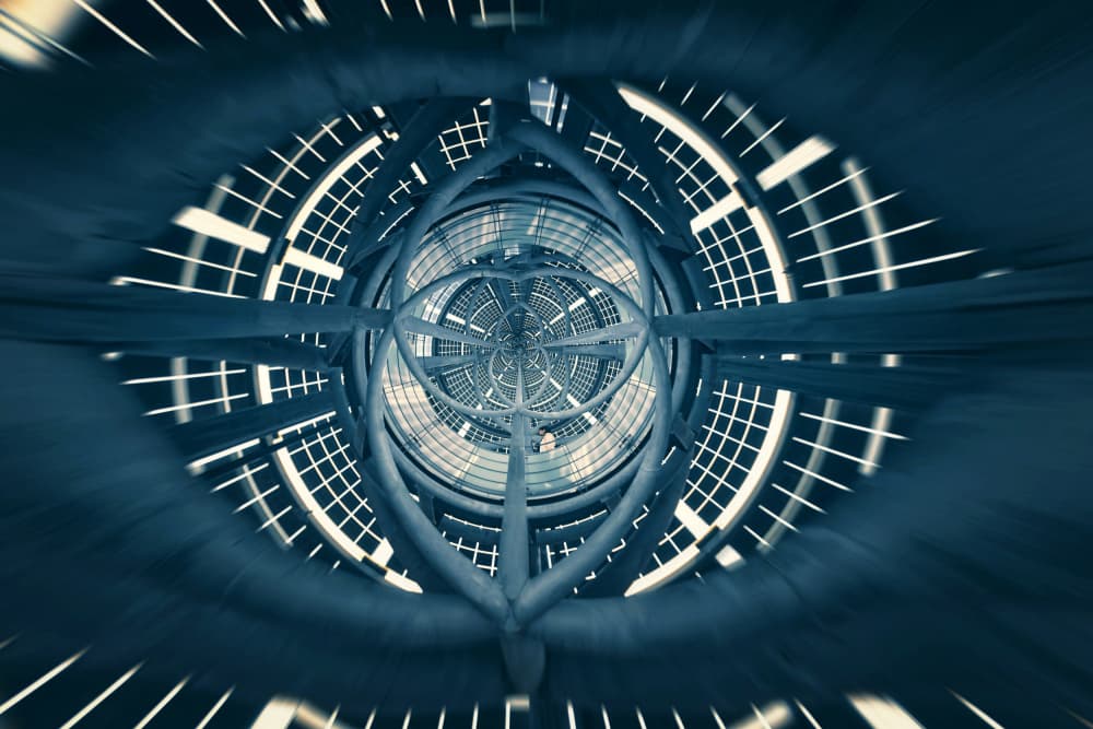 Dynamic Blue Tunnel by MingLun Tsai (蔡明倫) — canvas wall art