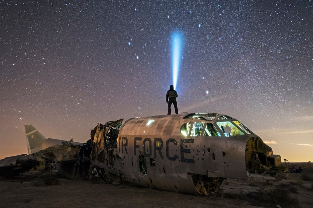 Starry Night Aircraft Beam by Brandon Yoshizawa — canvas wall art