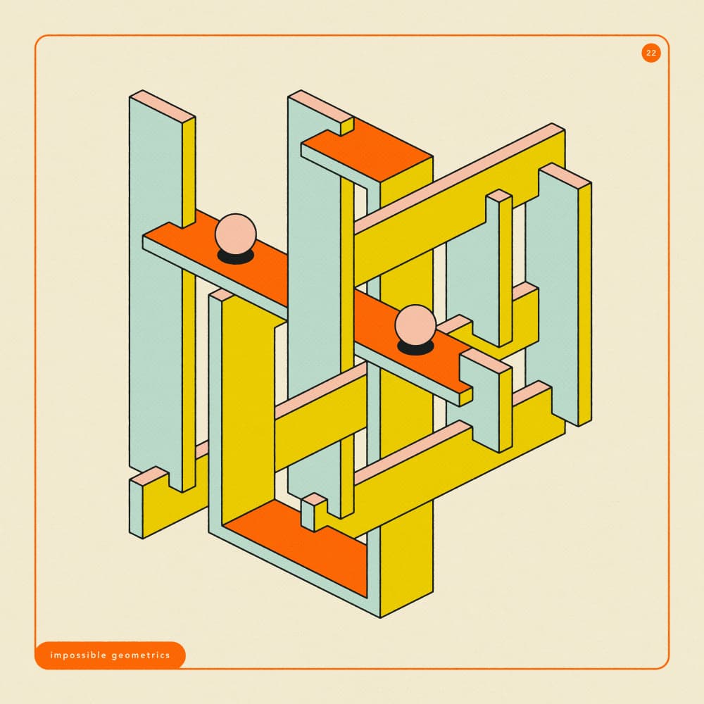 Impossible Geometric Structure by Jazzberry Blue — canvas wall art