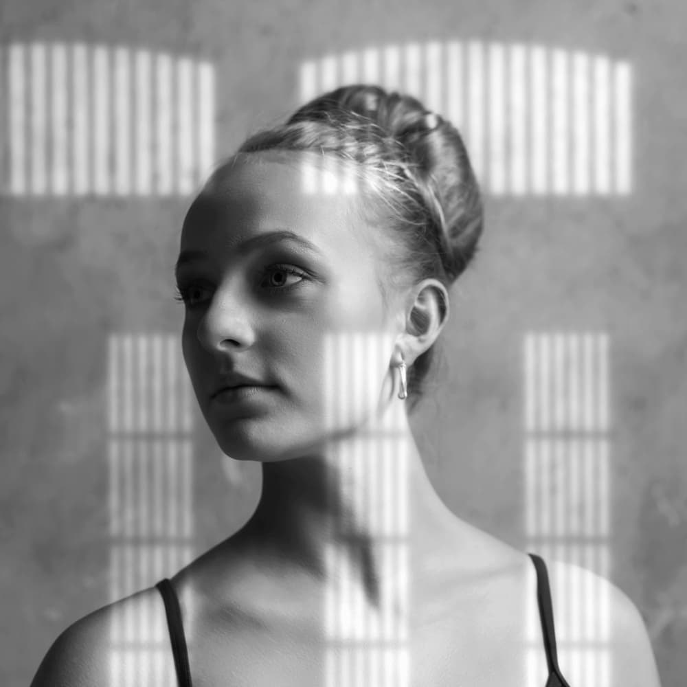 Elegant Shadows Portrait by Roswitha Schleicher-Schwarz — canvas wall art