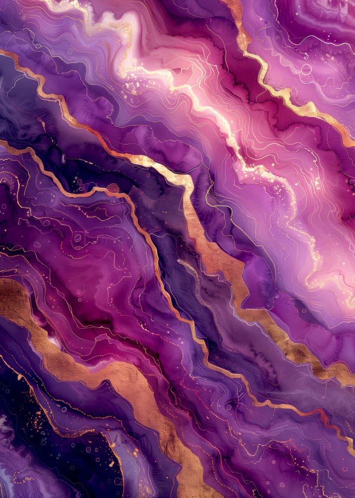 Purple Gold Agate Abstract by Justyna Jaszke — canvas wall art