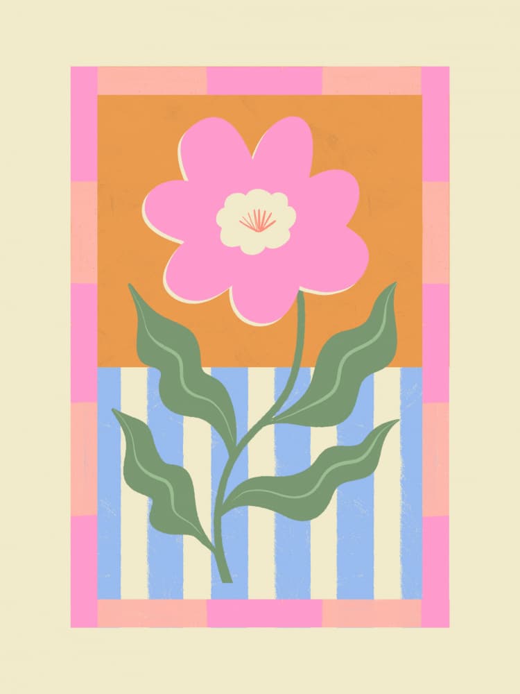 Pink Abstract Flower by Melissa Donne — canvas wall art