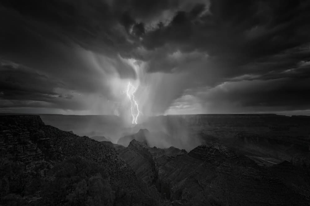 Lightning Over Grand Canyon by Hanping Xiao — canvas wall art