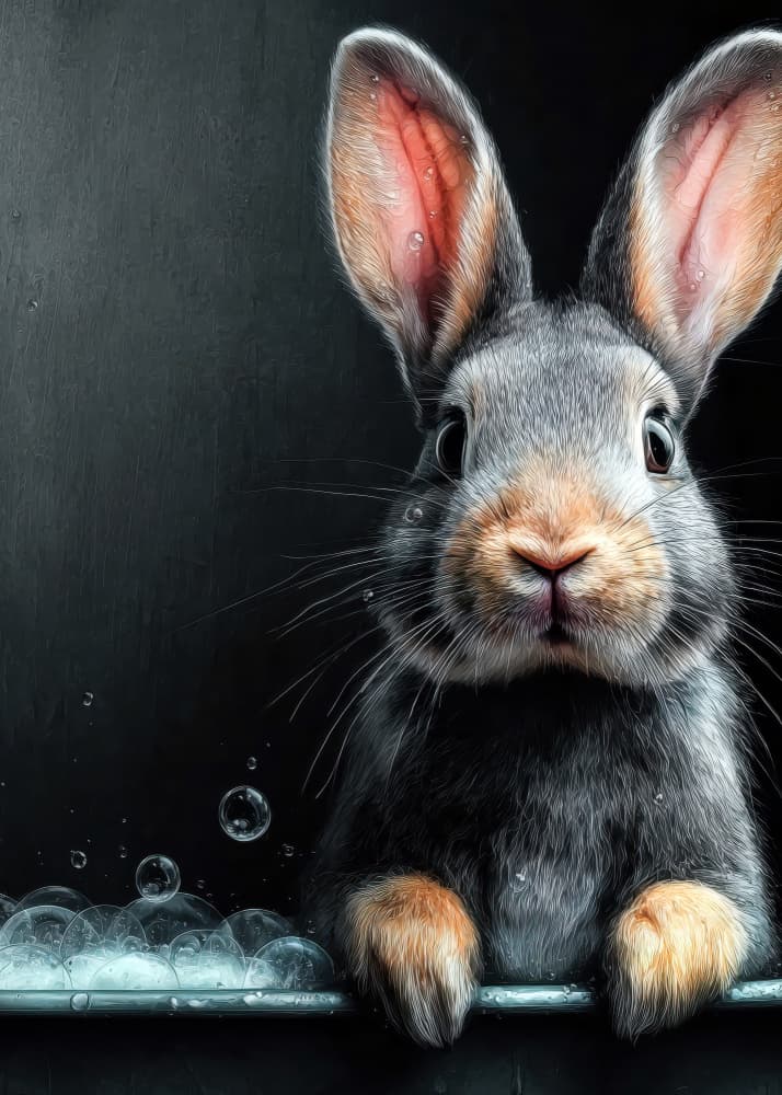 Bath Time Bunny by Justyna Jaszke — canvas wall art