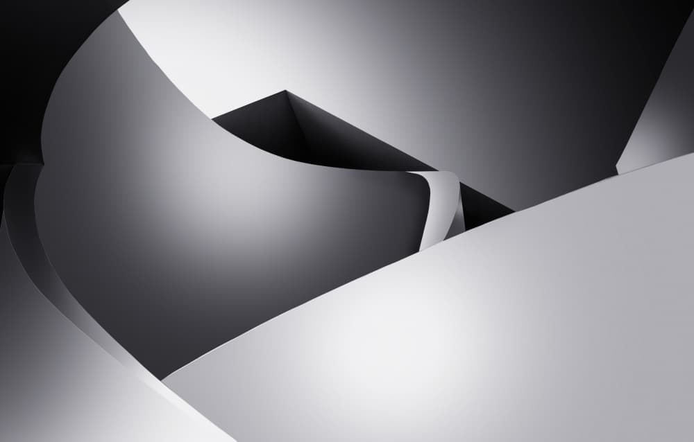 Monochrome Geometric Folds by Hans Günther — canvas wall art