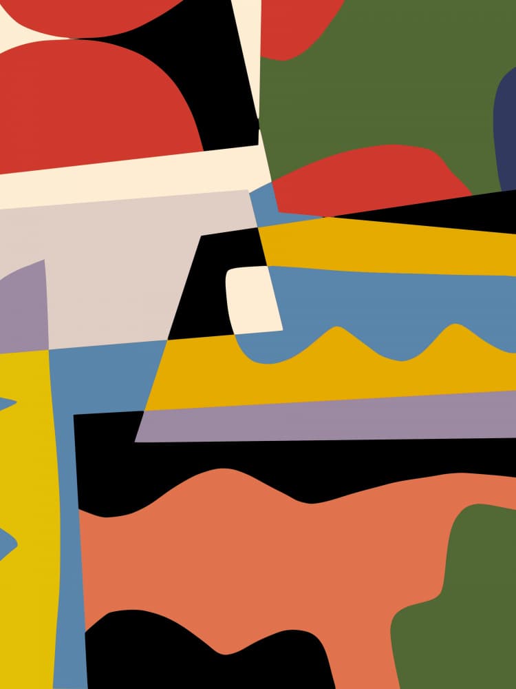 Vibrant Abstract Shapes by Little Dean — canvas wall art