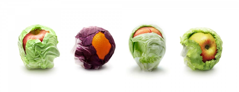 Unexpected Produce Still Life by kazutoshikawakami — canvas wall art