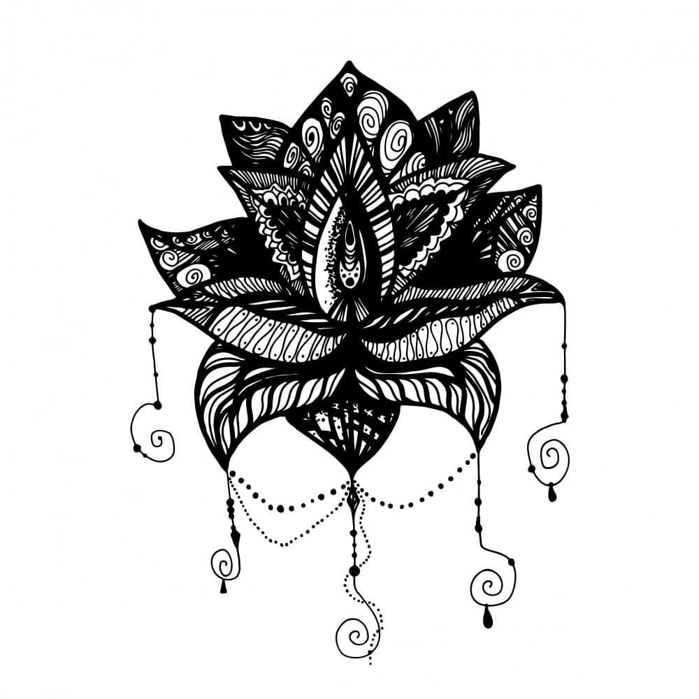 Intricate Lotus Design by Marika Barsrsind — canvas wall art