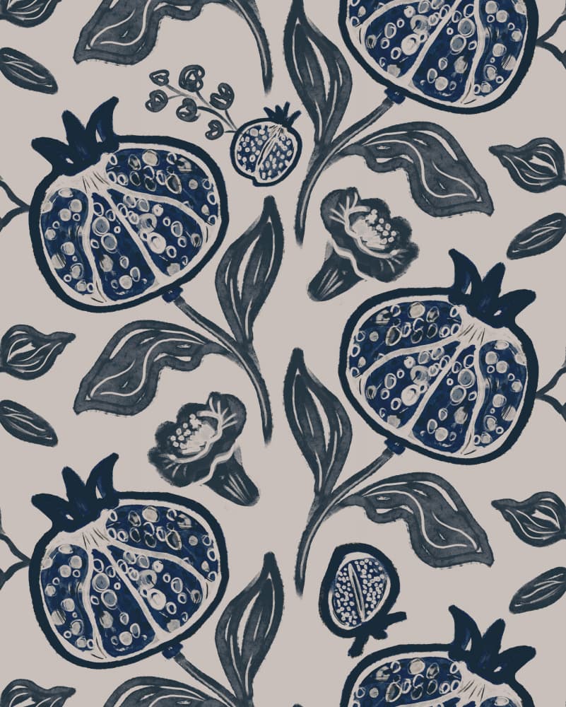 Pomegranates Pattern by Anis Illustration — canvas wall art