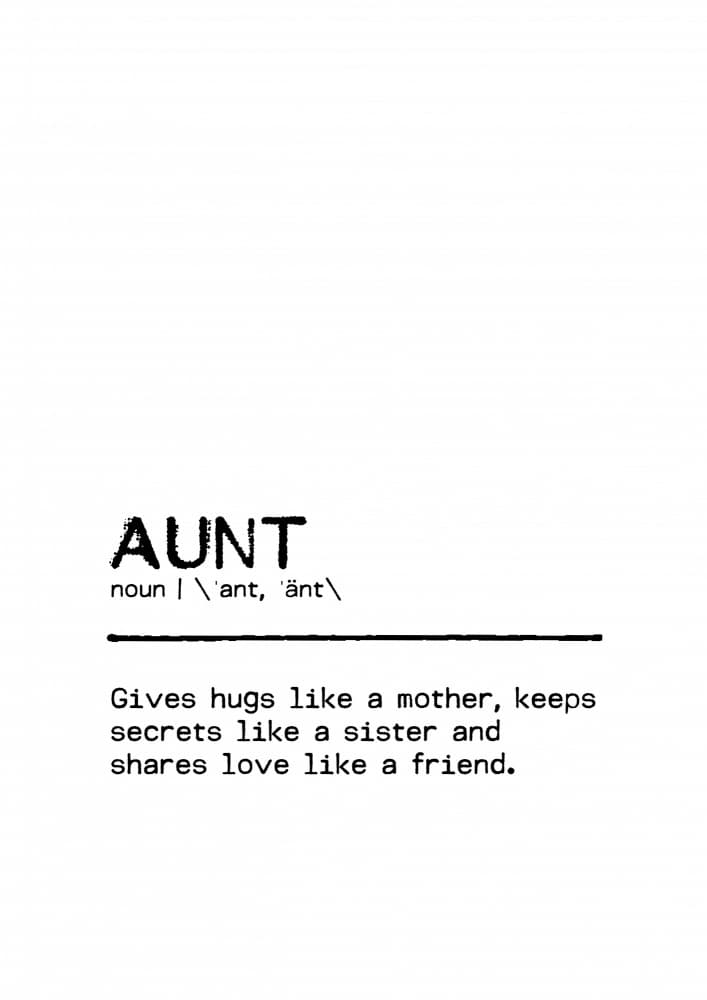 Aunt Definition Quote by Orara Studio — canvas wall art